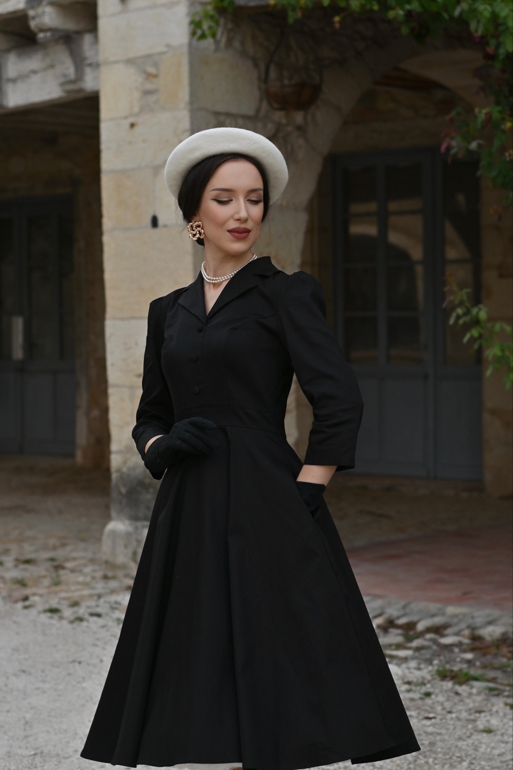 Alyssa Black Swing Dress in Extended Sizing